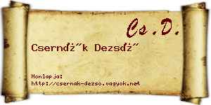 Csernák Dezső névjegykártya