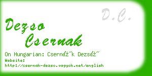 dezso csernak business card